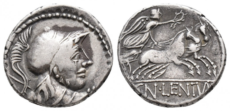 Roman Republic Cn. Lentulus Clodianus. 88 BC. AR Denarius (3.8gr,17.5mm)