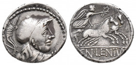 Roman Republic Cn. Lentulus Clodianus. 88 BC. AR Denarius (3.8gr,17.5mm)