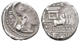 Roman Republic L. Rubrius Dossenus. 87 BC. AR Denarius (3.8gr, 17.2mm)