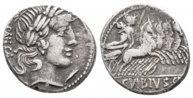 Roman Republic C. Vibius C.f. Pansa. 90 BC. AR Denarius (3.9gr, 17.8mm)