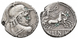 Roman Republic Cn. Lentulus Clodianus. 88 BC. AR Denarius (3.6gr, 17.7mm)