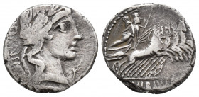 Roman Republic C. Vibius C.f. Pansa. 90 BC. AR Denarius (4.1gr, 17.8mm)