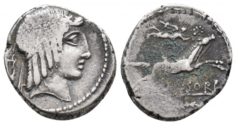 Roman Republic L. Calpurnius Piso Frugi, 90 BC. Denarius (4.1gr, 17.1mm)