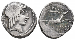 Roman Republic L. Calpurnius Piso Frugi, 90 BC. Denarius (4.1gr, 17.1mm)