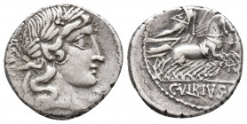 Roman Republic C. Vibius C.f. Pansa. 90 BC. AR Denarius (3.8gr, 17.4mm)