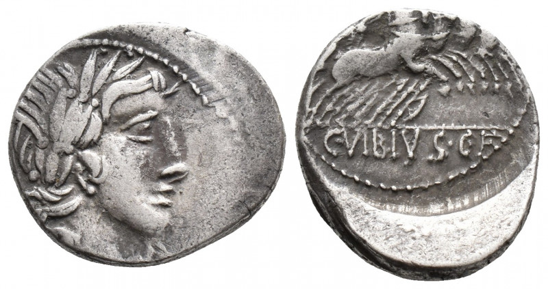 Roman Republic C. Vibius C.f. Pansa. 90 BC. AR Denarius (3.9gr, 18.8mm)