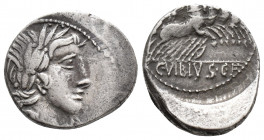 Roman Republic C. Vibius C.f. Pansa. 90 BC. AR Denarius (3.9gr, 18.8mm)
