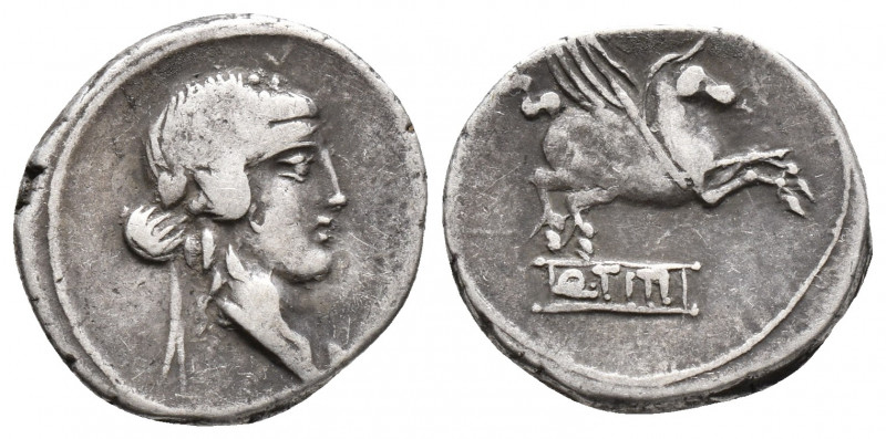 Roman Republic Q. Titius AR Denarius. , 90 BC. (3.9gr, 18.1mm)