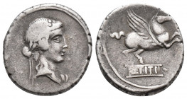 Roman Republic Q. Titius. 90 BC. AR Denarius 4.1gr 18.2mm