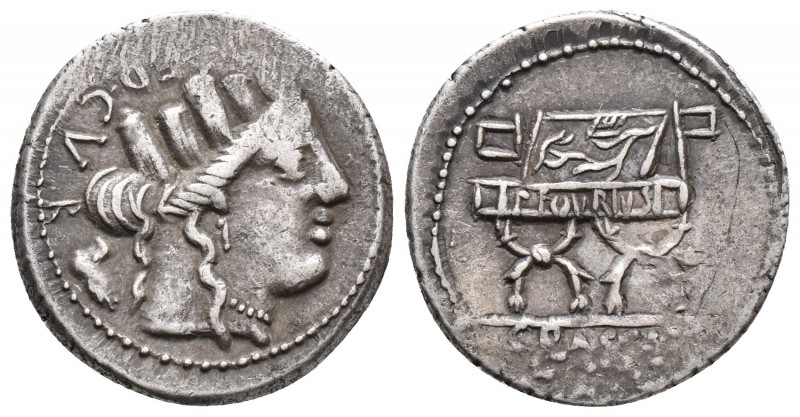 Roman Republic P. Furius Crassipes. 84 BC. AR Denarius 3.6gr 20.5mm