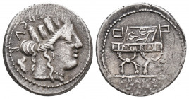 Roman Republic P. Furius Crassipes. 84 BC. AR Denarius 3.6gr 20.5mm
