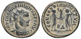 Maximianus. Second reign, AD 307-308. Follis Ae 2.5 gr. 21.7 mm
