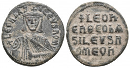 Leo VI Æ Nummus. Constantinople, AD 886-912 8.5gr 25.6mm