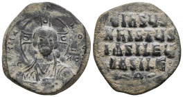 BYZANTINE EMPIRE. Temp. Constantine VIII-Basil II. Circa 1020-1028. Æ follis (anonymous). 10.8gr 29.4mm