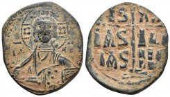 BYZANTINE EMPIRE. Time of Romanus III Argyrus. 1028-1034. Æ follis (anonymous). 12.1gr 31.3mm