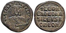 Leo VI 886-912 AD, AE follis, 8.0 gr. 26.6 mm