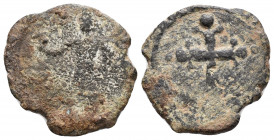 Crusader States, Edessa (County). Baldwin II Æ Follis. Second reign, circa 1108-1118. 3.7 gr 19.9mm