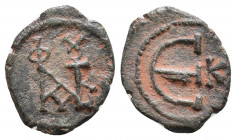 JUSTIN II (565-578). Pentanummium. Kyzikos. Weight: 1.1 g. Diameter: 14 mm.