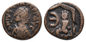 Justin I (AD 518-527). AE pentanummium. Antioch, AD 522-527 Weight: 2.2 g. Diameter: 11 mm.