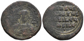 Bizans Basil II ve Constantine VIII, AE follis. 976-1028 17.1ge 31.2 mm