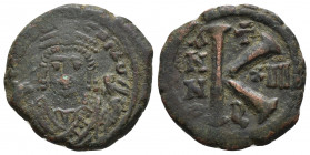 Bizans Maurice Tiberius, Konstantinopolis, AE follis, 5.9gr 22.5mm