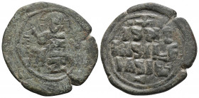 BYZANTINE EMPIRE. Temp. Constantine IX. 1042-1055. Æ follis (anonymous). 8.5gr 30.3mm