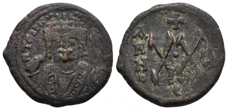Maurice Tiberius. 582-602. Æ 1/2 follis 6.2gr 22mm