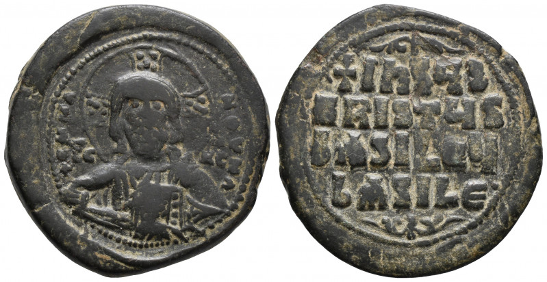 Constantine VIII-Basil II. Circa 1020-1028. Æ follis (anonymous). 25.1gr 36.4mm