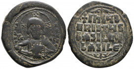 Constantine VIII-Basil II. Circa 1020-1028. Æ follis (anonymous). 25.1gr 36.4mm