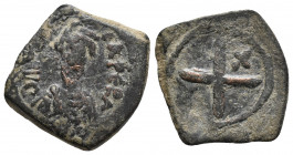 Phocas. AD 602-610. Constantinople Decanummium Æ 3.4gr 17.2mm