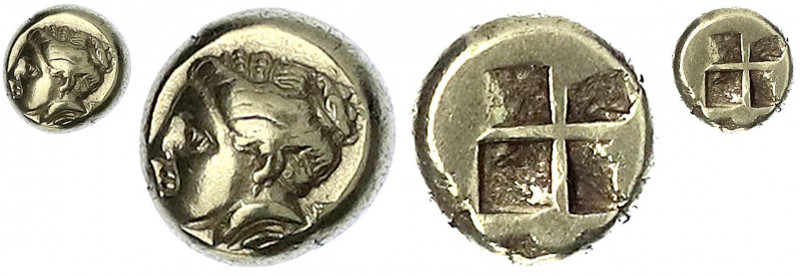Ionien
Phokaia
Hekte (1/6 Stater) ELEKTRON 387/326 v. Chr. Mädchenkopf l./Quad...