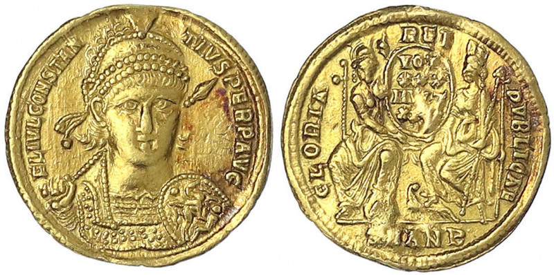 Kaiserzeit
Constantius II., 337-361
Solidus 337/361, Antiochia, 2. Offizin. 4,...