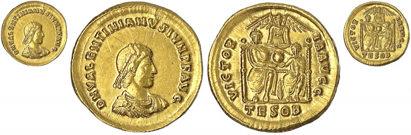Kaiserzeit
Valentinianus II., 375-392
Solidus 379, Thessalonica, 2. Offizin. 4...