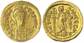 Kaiserzeit
Zeno, 474-491
Solidus 474/491, Constantinopel, 4. Offizin. 4,46 g.
gutes vorzüglich. RIC 928.
