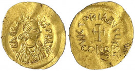 Kaiserreich
Heraclius, 610-641
Tremissis 610/641, Constantinopel. 1,45 g.
sehr schön, Kratzer, gewellt. Sear 786. Ratto 1287f.