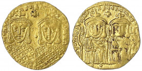 Kaiserreich
Leo IV., 775-780
Solidus, gemeinsam mit Constantin VI., 776/778, Constantinopel. 4,5 g.
sehr schön. Sear 1584.