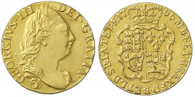 Grossbritannien
George III., 1760-1820
Guinea 1786. Fourth laur. Head. 8,28 g.
sehr schön, kl. Henkelspur. Spink. 3728. Friedberg 355.