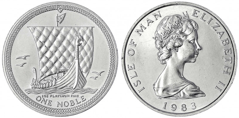 Insel Man
Elisabeth II., seit 1952
1 Noble PLATIN 1983 Wikingerschiff. 1 Unze ...