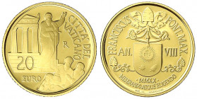 Italien-Kirchenstaat
Franziskus I., seit 2013
20 Euro 2020. Die Apostelgeschichte - Reise nach Mazedonien. 6 g. 917/1000. In Originalschatulle mit Z...