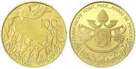 Italien-Kirchenstaat
Franziskus I., seit 2013
100 Euro 2021. 2. Vatikanisches Konzil - Gaudium et Spes. 30 g. 917/1000. In Originalschatulle mit Zer...