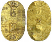 Japan
Manen-Ära, 1860-1867
Man-en Koban Kin (1 Ryo) o.J.(1860/1867), Edo. 3,32 g.
gutes sehr schön, etwas wellig, selten. JNDA 09-23. Friedberg 17....