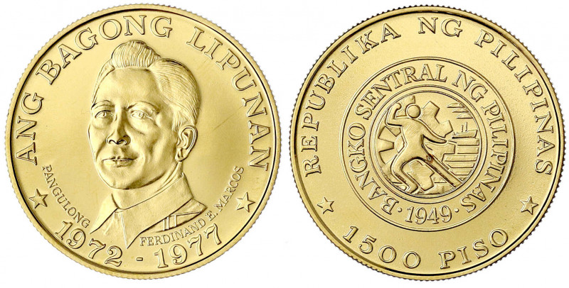Philippinen
1500 Piso 1977. 5. Jahrestag der neuen Society (geprägt im Bayerisc...