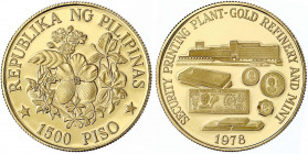 Philippinen
1500 Piso 1978, Errichtung der Sicherheitsdruckerei, Goldraffinerie und Prägeanstalt in Quezon City (geprägt im Bayerischen Hauptmünzamt)...