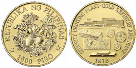 Philippinen
1500 Piso 1978, Errichtung der Sicherheitsdruckerei, Goldraffinerie und Prägeanstalt in Quezon City (geprägt im Bayerischen Hauptmünzamt)...