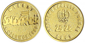Polen
Republik, seit 1989
25 Zlotych 2009. Gewerkschaft Solidarnosc. 1 g. 900/1000. In Originalschatulle mit Zertifikat.
Polierte Platte. Fischer K...