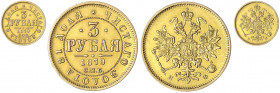Russland
Alexander II., 1855-1881
3 Rubel 1879, St. Petersburg. 3,93 g. 917/1000.
sehr schön/vorzüglich, sehr selten. Bitkin 42. Friedberg 164.