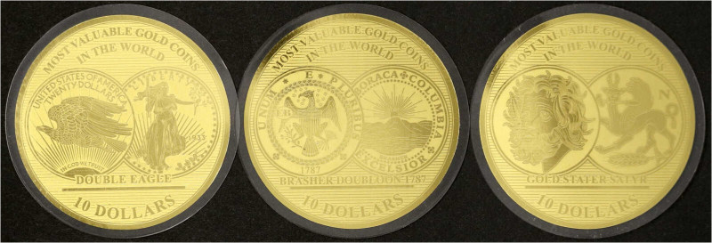 Salomonen
Britisch, seit 1978
3 Stück: 10 Dollars 2017, Brasher Doubloon 1787,...
