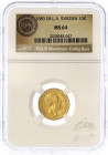 Schweden
Oscar II., 1872-1907
10 Kronor 1883 EB LA. 4,48 g. 900/1000.
NGC Grading MS64 Eric P. Newman Collection. Friedberg 94a. Sieg 87.