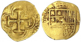 Spanien
Philipp III., 1598-1621
Escudo Schiffsgeld o.J., Sevilla (?). 3,20 g.
sehr schön, Prägeschwäche
Mzz. und Herrscher sind nicht klar zuweisb...