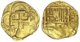Spanien
Philipp III., 1598-1621
2 Escudos Schiffsgeld o.J., 4,54 g.
sehr schön, Prägeschwäche
Mzz. und Herrscher sind nicht klar zuweisbar, Philip...